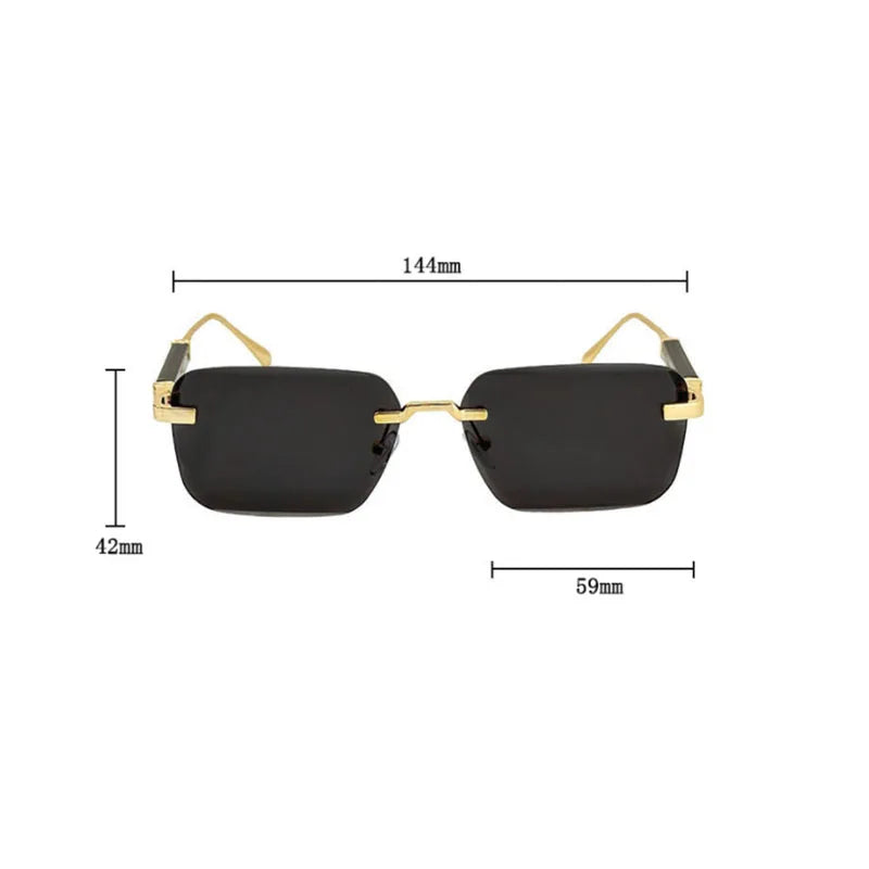 Sunglasses Women Trendy Vintage Designer Rimless Sunglasses For Men