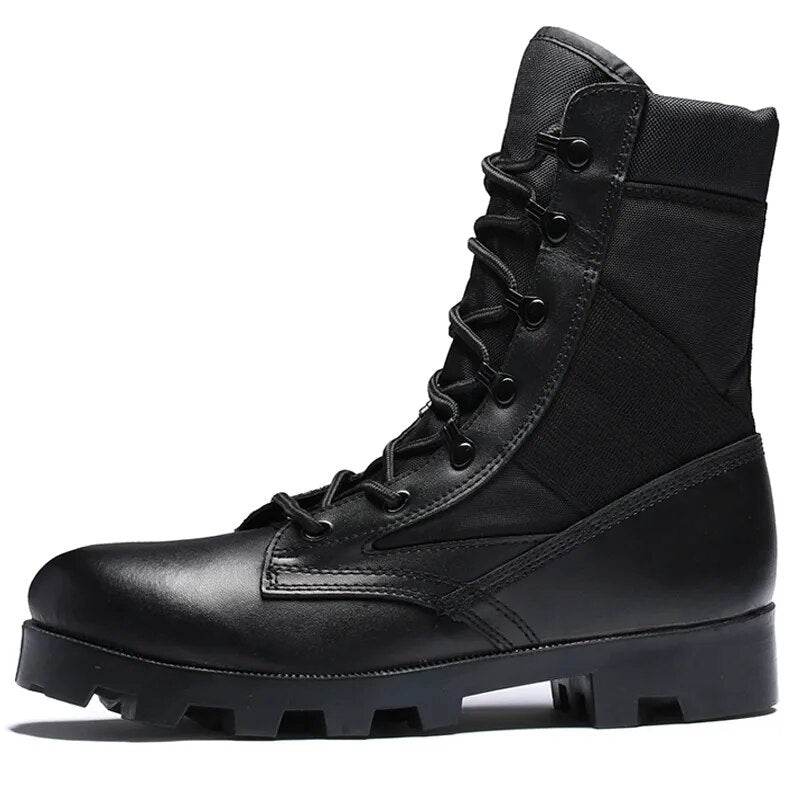 Genuine Leather Male Military Boots Desert Combat Botas Outdoor Hiking Shoes Training Tactical Non-slip Men 2023