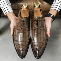 Casual British Men Shoes Vintage Business Formal Dress Leather Shoes