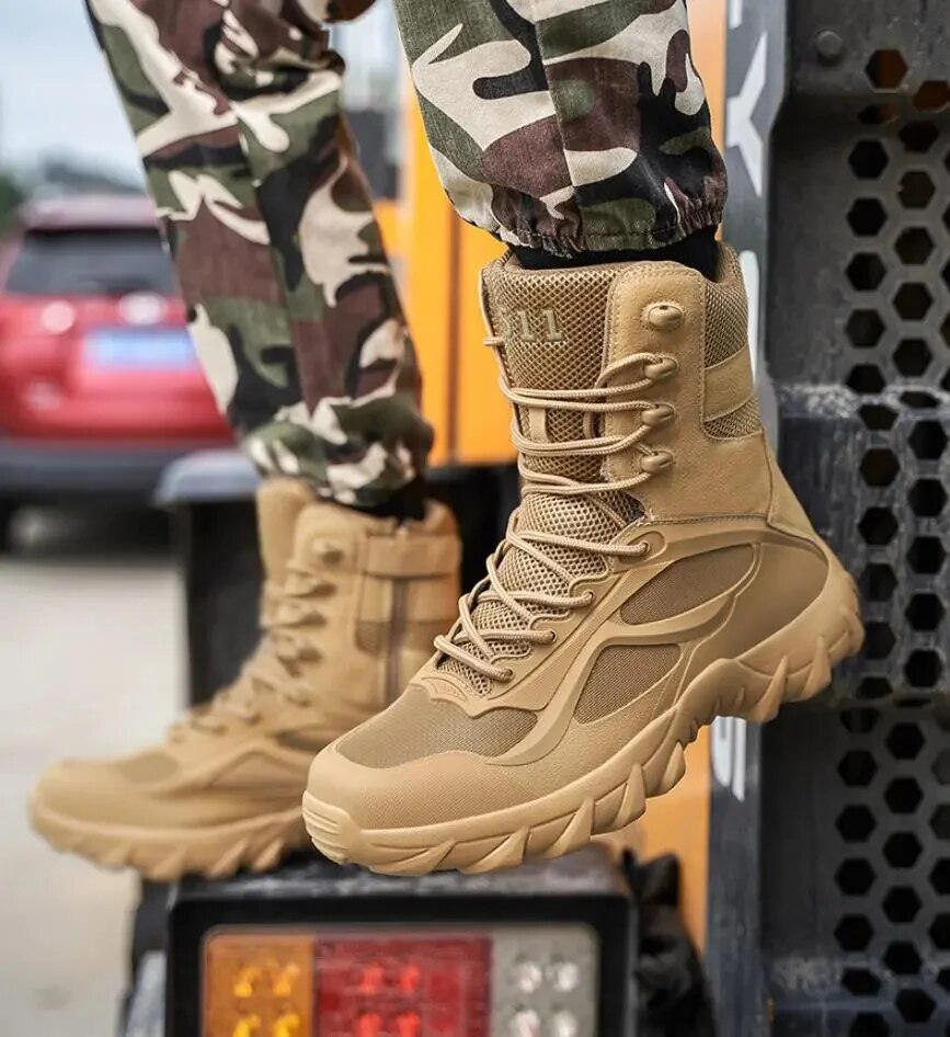 Men Military Boots s Working Safty Shoes Army Combat High-Top Militares Tacticos