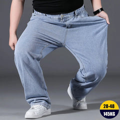 Jeans Men Soft Cotton Cargo Jeans Plus Size Baggy Men's Trousers