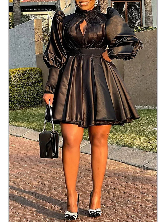Formal attire Dresses: Plus Size Women'S Dress Solid Color Evening Dress