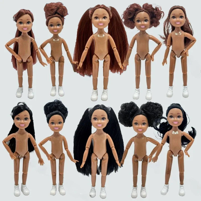 5-inch Little Doll Tan Skin 14.5cm Height Girl Dress Up Toy for Children Girls