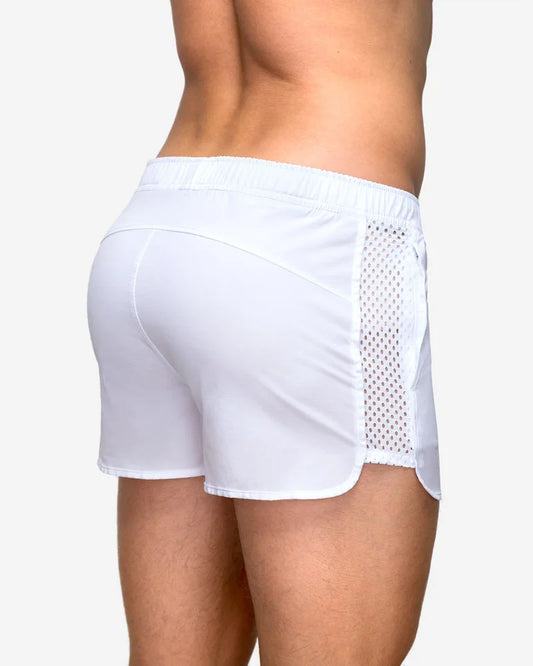Mens Beach Board Shorts Marathon Pants Elasticity Mesh Breathable Quick Dry Fitness Surfing Sportswear Comfy Loose Home Aro Pant