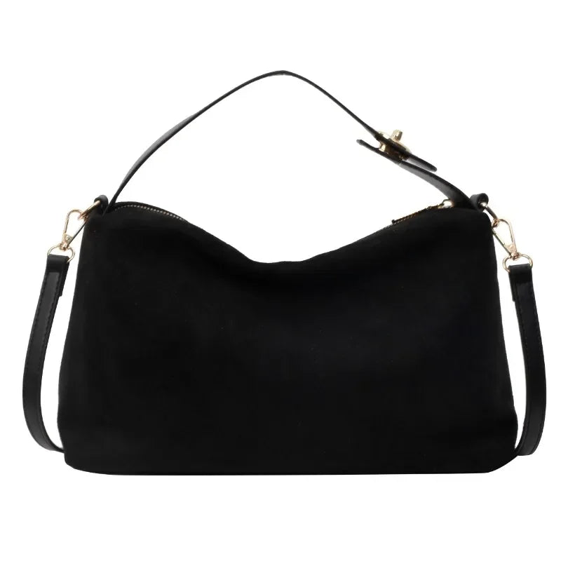 Zipper Solid Color High Capacity PU Shoulder Bags for Women