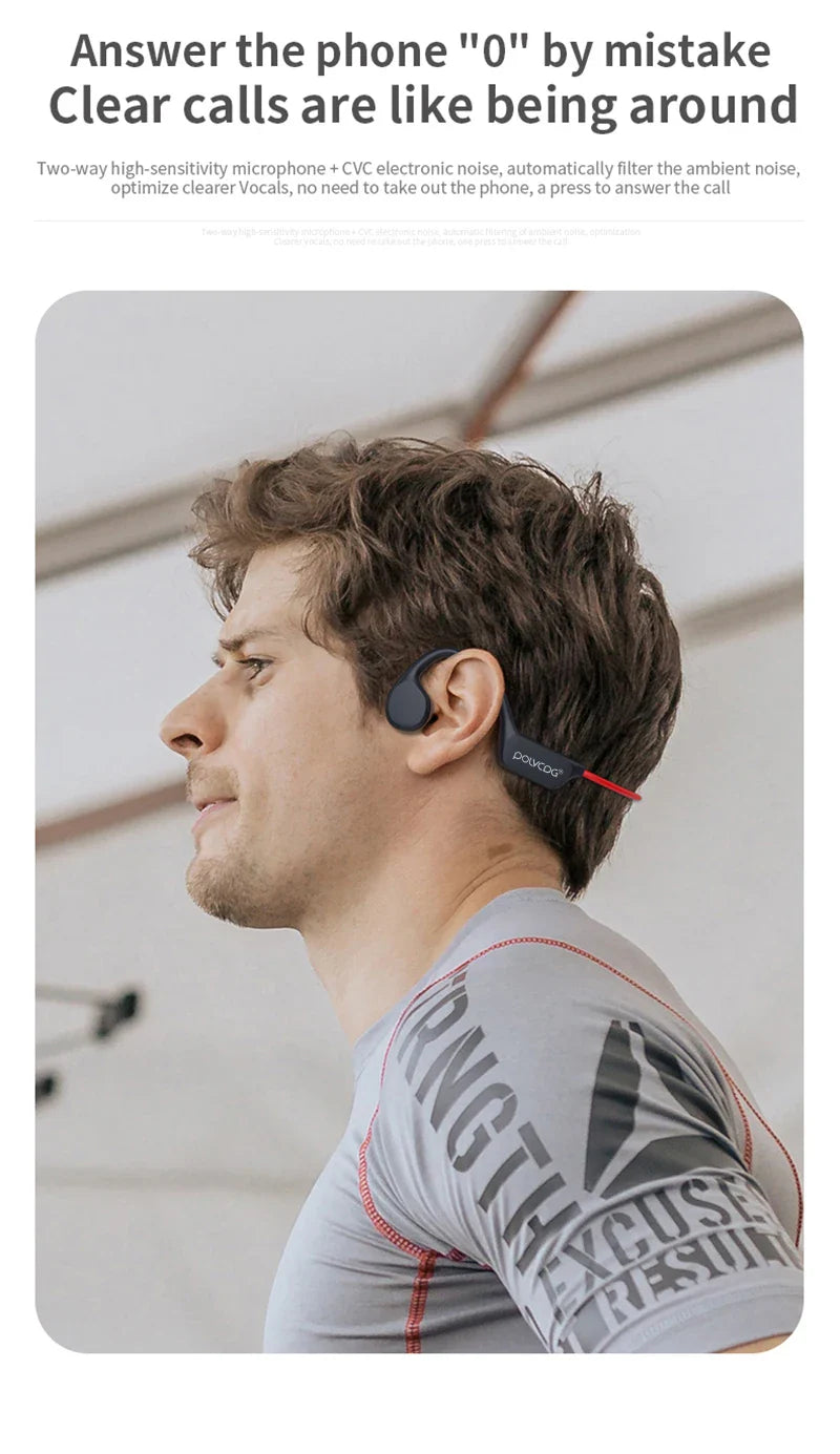 POLVCDG Bone Conduction Headset IPX8 32GB Bluetooth 5.3 Wireless Swimming Headset with Microphone Waterproof Exercise Fitness