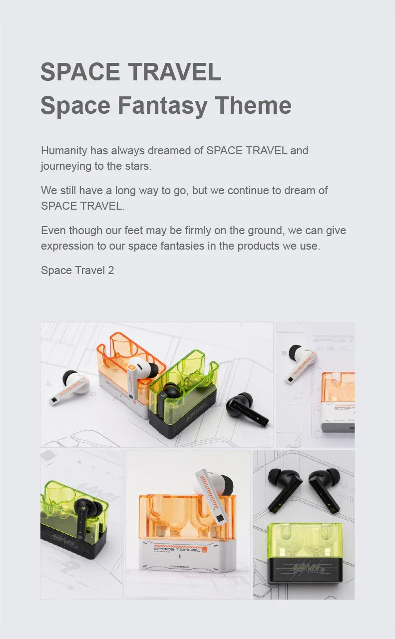 MOONDROP Space Travel 2 HiFi Noise-Canceling TWS wiress earphone Bluetooth 6.0 ANC Low-latency Game Mode SBC/AAC
