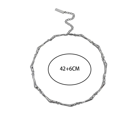 New Irregular Wave Shape Chain Men Necklace Advanced Sense Stainless Steel Figaro Cuban Chain Necklace For Men Women Jewelry