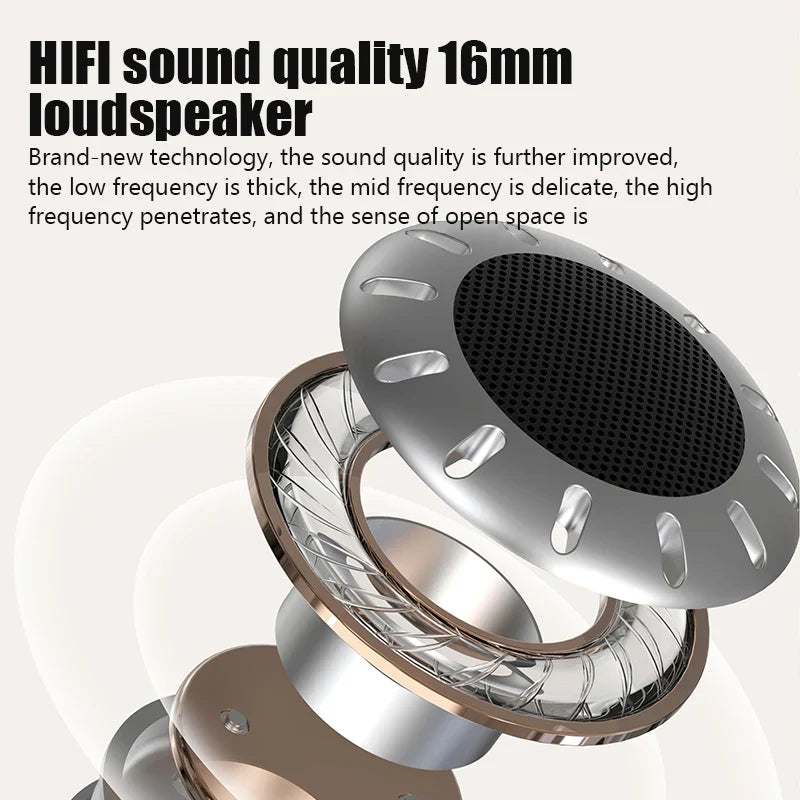 JS7 Bone Conduction Headphones Tf Card Digital Display Fone Headset Hands-free Call Auriculares Sports Open-ear Earphone