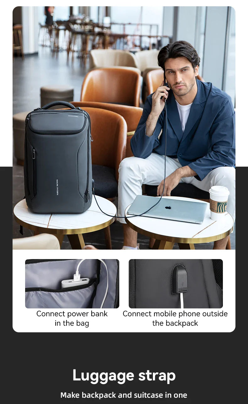 MARK RYDEN Business Backpack for Men Waterproof and Travel Laptop Backpack with USB Charging, Fits 17 Inch Laptop and Tech Gear