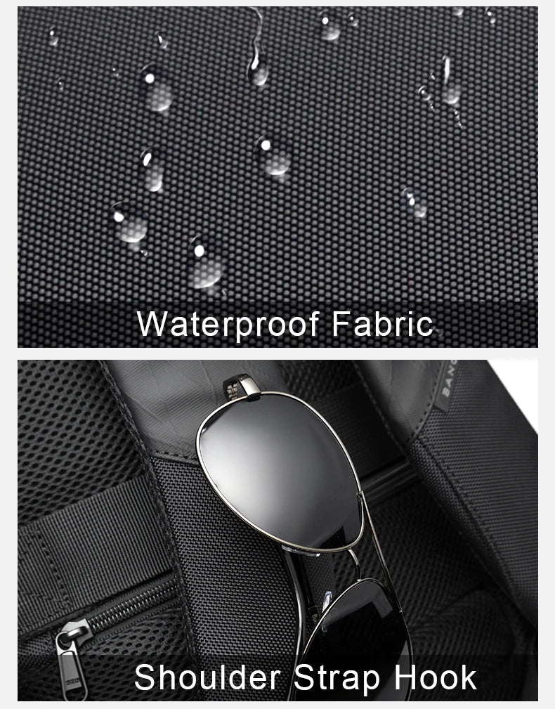 BANGE Sling Travel Laptop Backpack Fits 15.6 Inch Laptop for Men and Women Waterproof with Side Mesh Pocket USB Charging Port