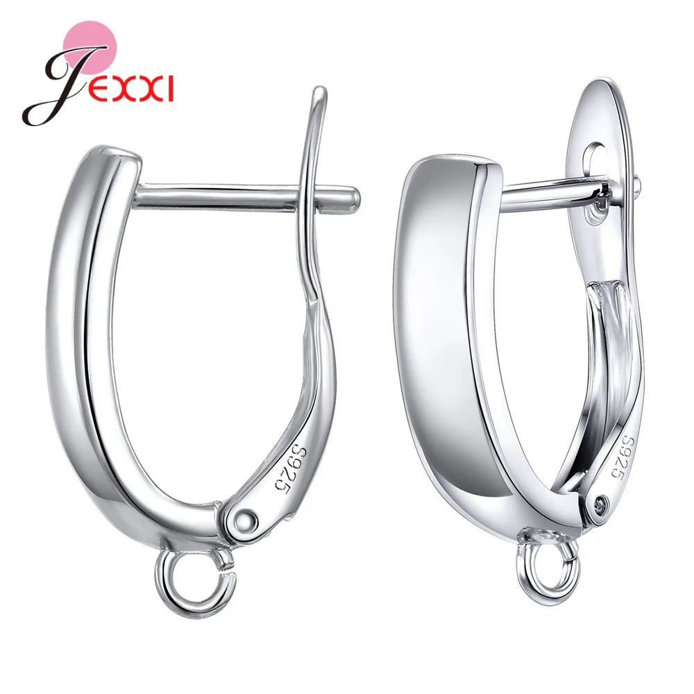 Drop Shipping Genuine 925 Sterling Silver Earrings Findings For DIY Jewelry Accessory High Quality Women Girls Jewelry Component