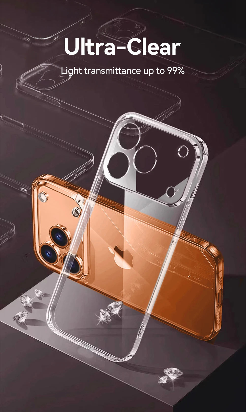 Joyroom Clear Case For iPhone 17 Pro Max Anti-drop Transparent Cover Non-yellowing Shockproof Ultra Slim Cover Screen Protection