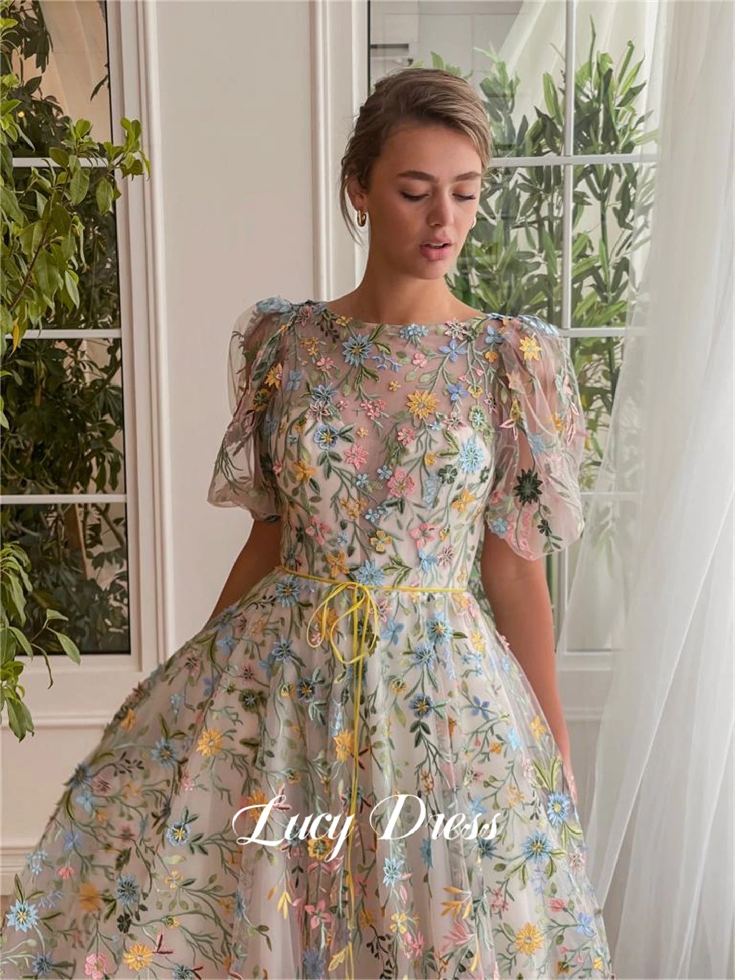Homecoming Dresses: A Floral Embroidery Fabric Coming of Age Dress