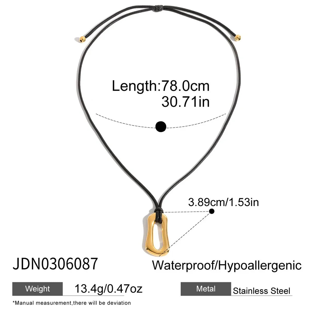 Uworld Waterproof Stainless Steel Micro Trend Cord Necklaces Women Statement Metal 18K Gold Plated Trendy 2024 Jewelry collares