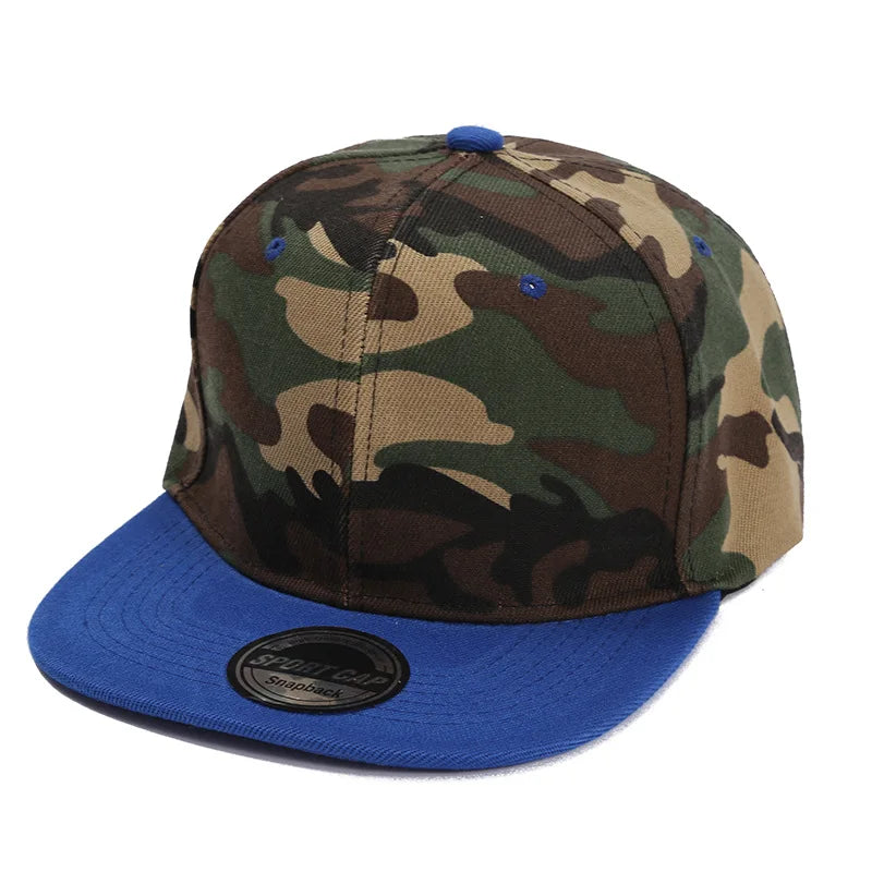Color-Blocked Flat-Brim Baseball Cap Versatile  Sunshade and Sun Protection Hat Outdoor Fashion Unisex Street Hip-Hop Hat