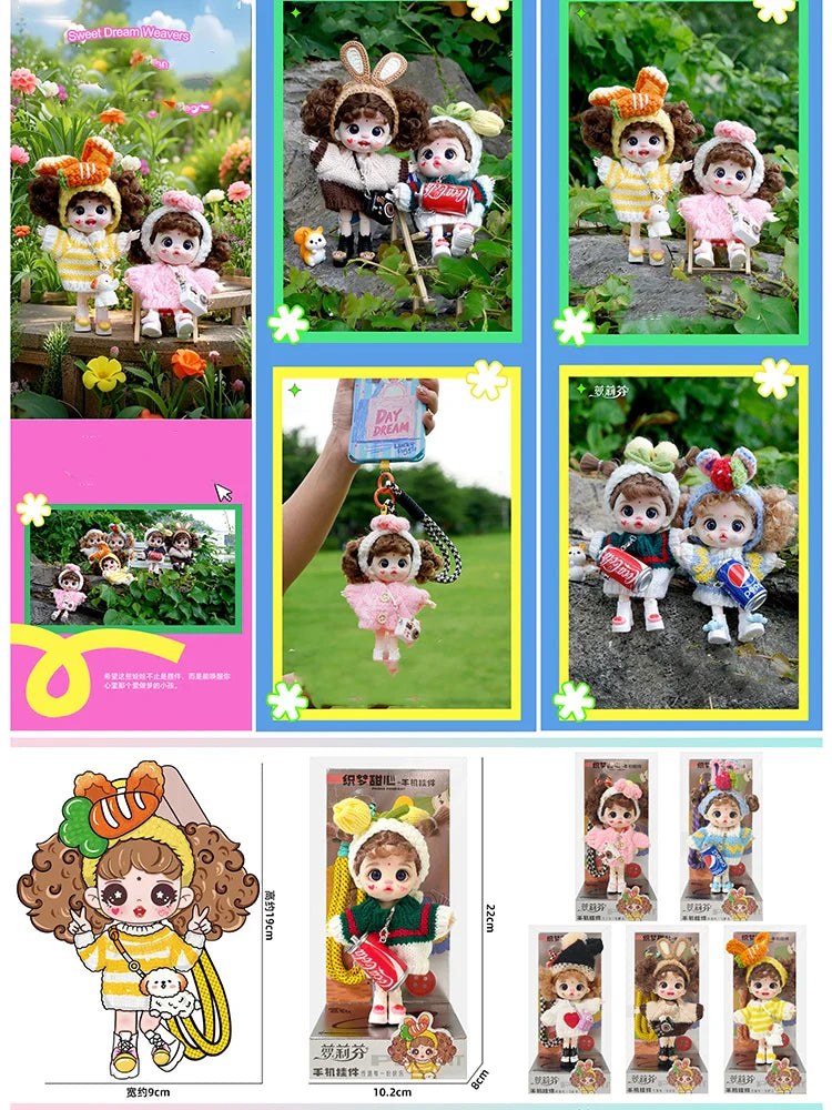 bjd doll Dolls for girls 13cm Labbu doll pocket mini blyth girl Doll Barbi Cry Baby Ball jointed doll Mobile phone Decoration