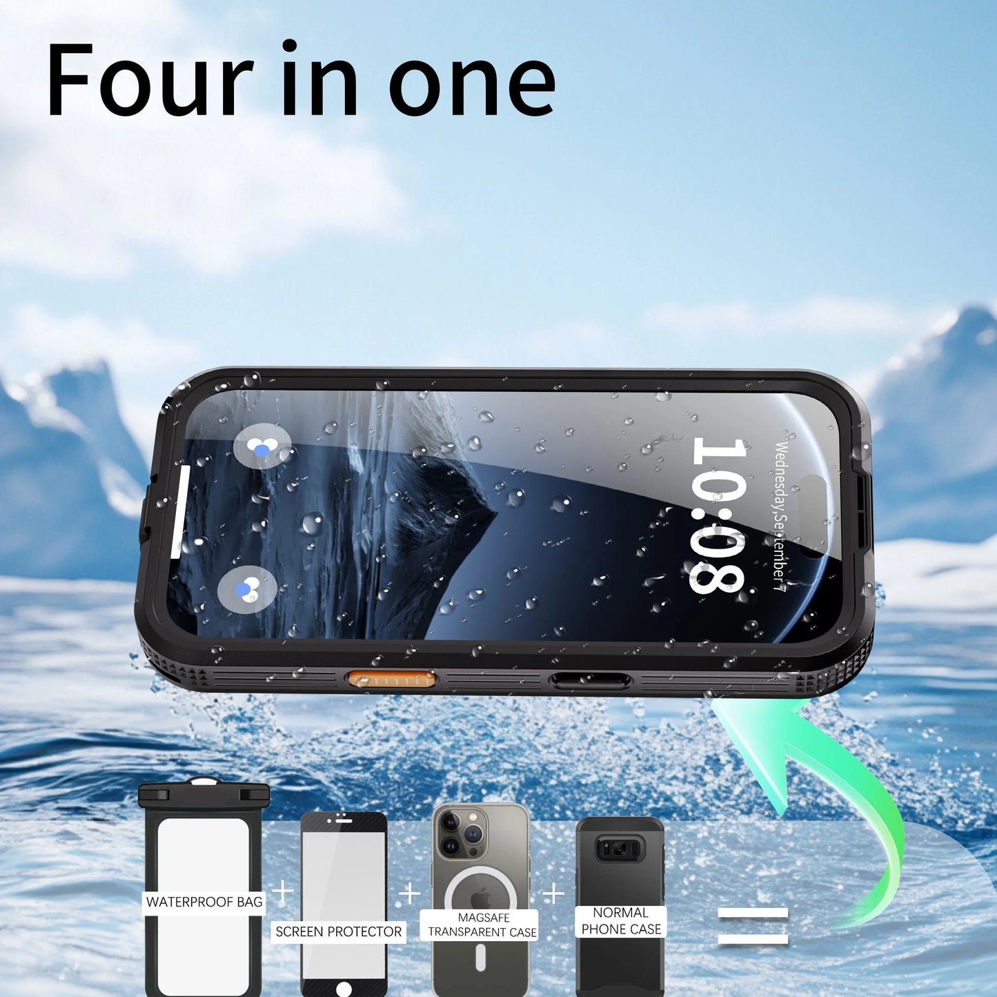 Magnetic Shockproof Dustproof IP68 Waterproof Phone Case for Apple 17Promax/ 17Pro /Air / 17 - Durable Protective Cover