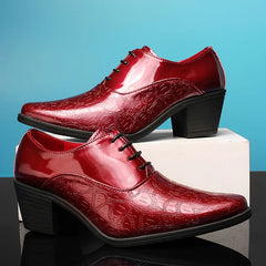 Luxury Red High Heel Men's Shoe Fashion Moccasin Man Wedding Shoes