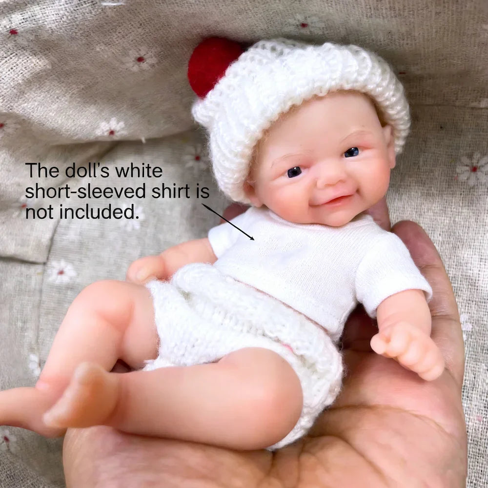 Mini 6 Inch 15CM Silicone Chubby Reborn Baby Doll Vivienne Full Soft Solid Silicone Doll Girl Birthday Christmas Gift