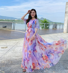 Plus Size Bohemian Beach Sundress Flying Clothing Chiffon Loose