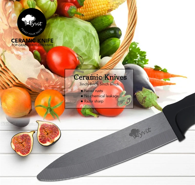 Ceramic Knives Kitchen Knives 3 4 5 6 inch Zirconia White Blade Multi-Color Cooking