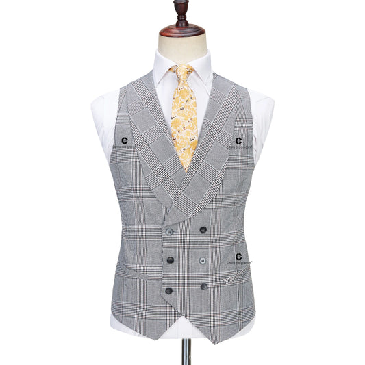 Tuxedo for Mens:  Graoom Classic Glen Plaid 3 Piece Vintage Men Suits Winter