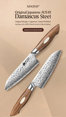 5.5 Inches Japanese AUS10 Damascus Steel Santoku Knife Sharp Blade Meat