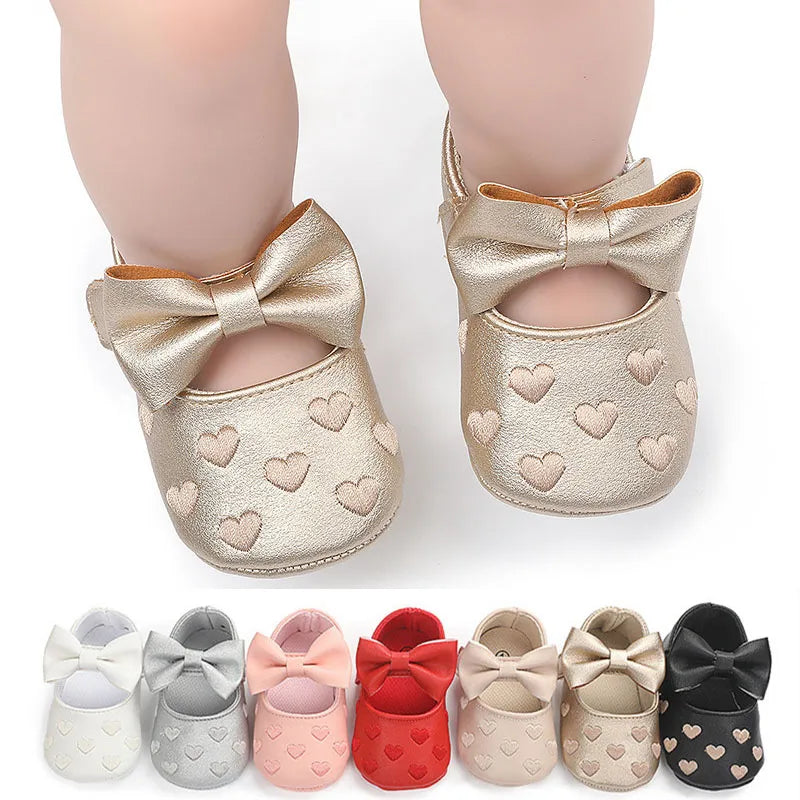 0-18Month Baby Shoes Classic Love Leather Boy Girl Shoes Multicolor Toddler