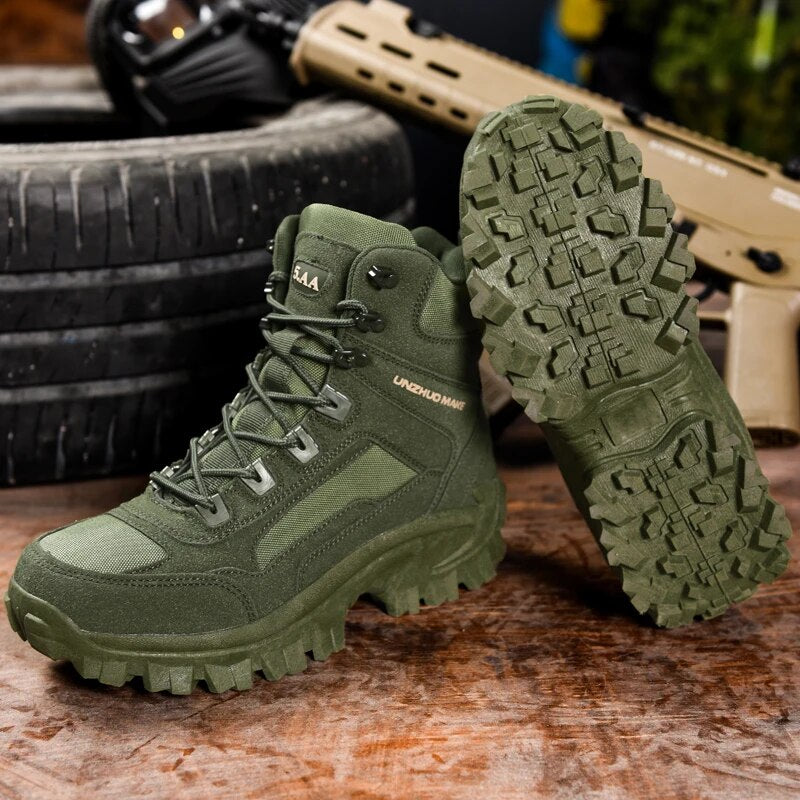 Men Tactical Boots Army Boots Mens Military Desert Waterproof Ankle Men Outdoor Boots Work Safety Shoes Climbing Hiking Shoes