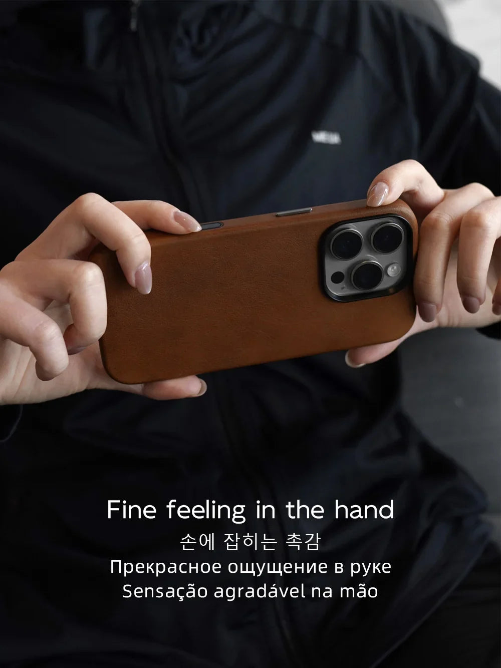 Magnetic Genuine Leather Case for iPhone 17 16 Pro Max 15 14 Compatible with MagSafe Nature Cowhide Retro Phone Cover