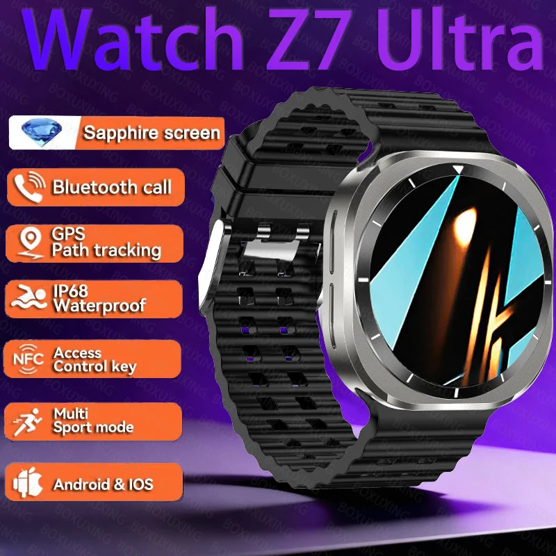 2025 New Watch 7 Ultra Smart Watch Men 3D Display Sport SmartWatch GPS NFC Compass Blood oxygen Smartwatch Women For Android IOS