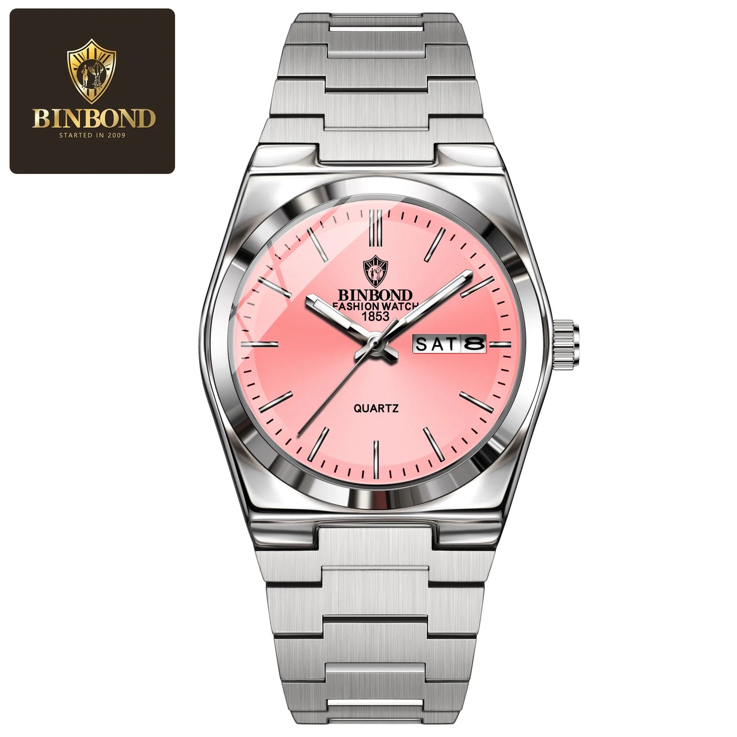 BINBOND 103 Business Women's Quartz Watch Waterproof Double Calendar Night Light Non Mechanical Ultra Thin Women's Quartz Watch