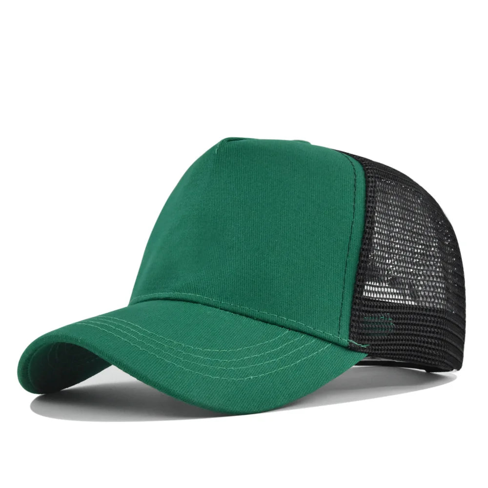 Fashion SunHat Outdoors Trucker Hat Cotton Mesh BreathableBaseball Cap Women Men Summer Sunshade MeshCap Truck Hat Cap Wholesale