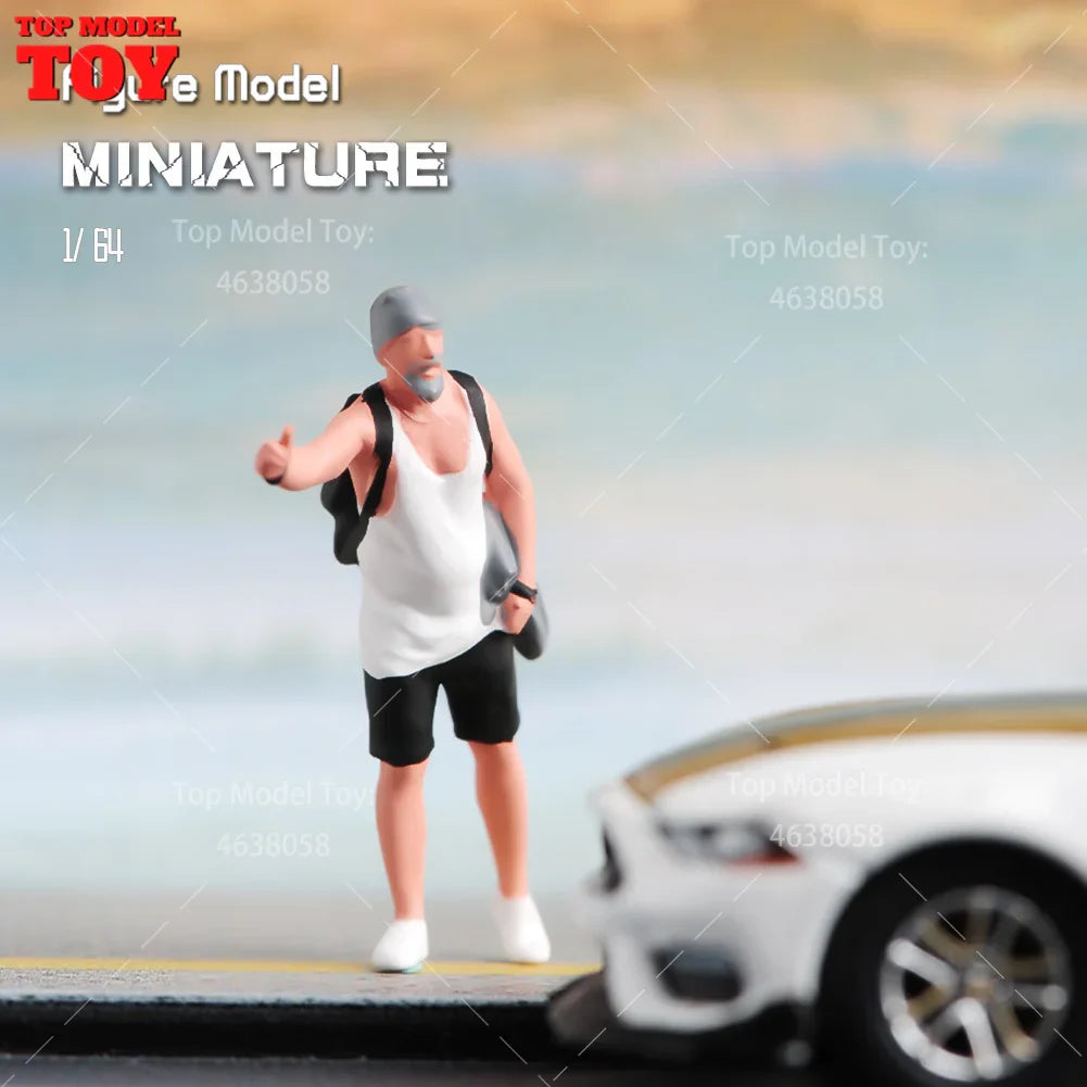 Painted Miniatures 1/64 Scale Beauty Handsome Boy Policeman Girls Male Female Scene Figure Model For Car Vehicles Decorate