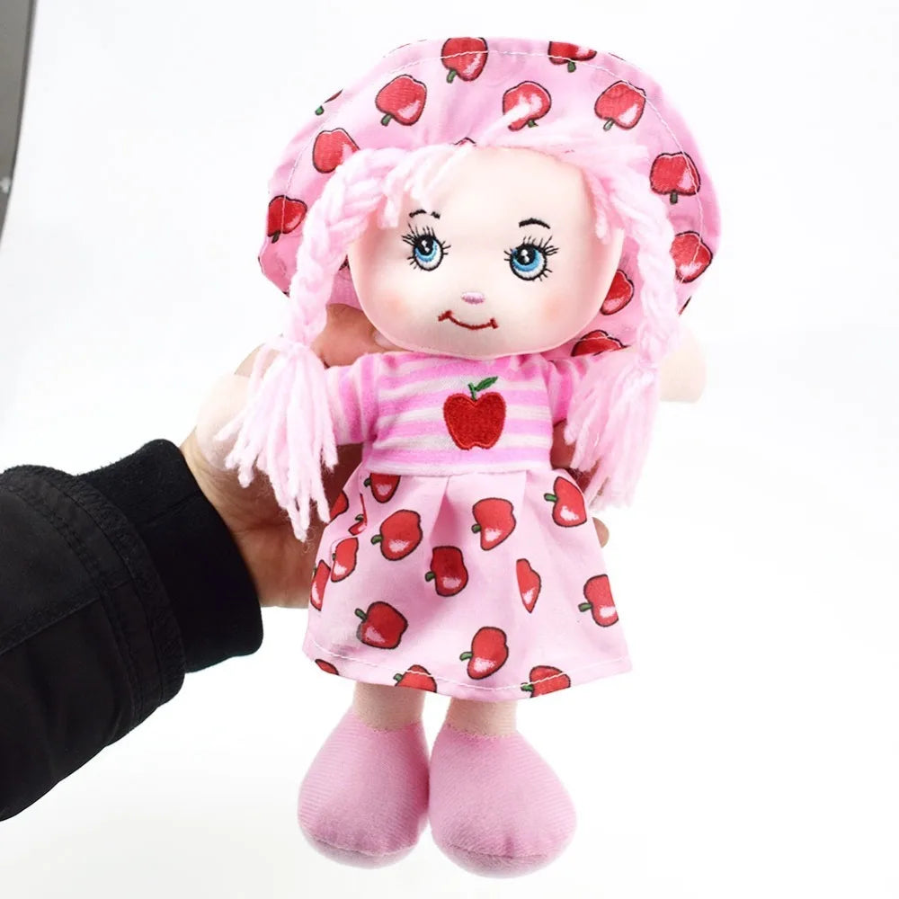 25cm Cartoon Kawaii Fruit Skirt Hat Rag Dolls Soft Cute Cloth  for Baby Pretend Play Girls Birthday Christmas Gifts