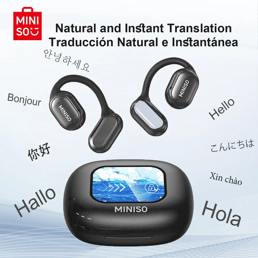 MINISO X30 Wireless Headphones Bluetooth Translation Earbuds Chat Headset Office Travel,real-time Translate Equalizer APP