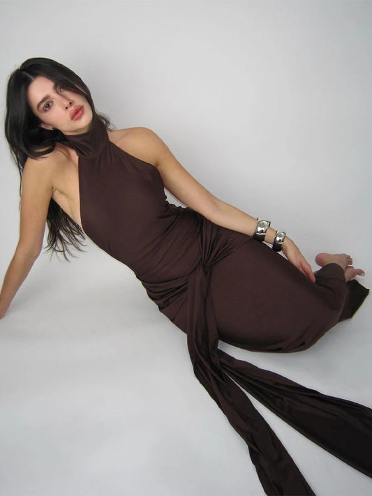 Formal attire Dresses: Halter Women Maxi Dress Sleeveless Evening Dress