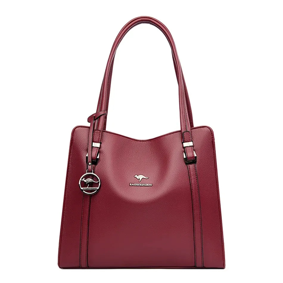 Soft Leather Handbags Women Bags Designer 3 Layers Shoulder Crossbody