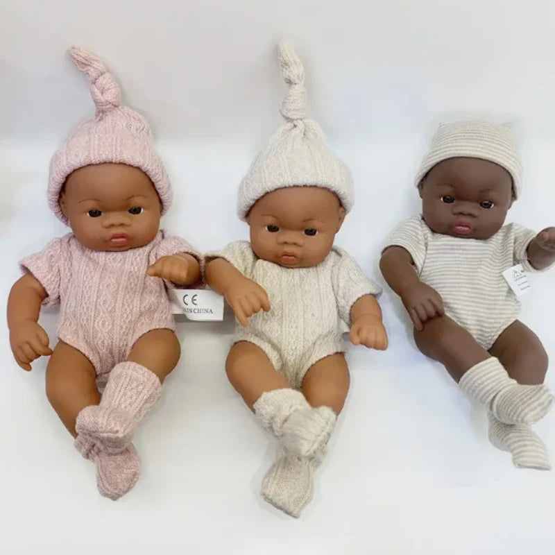 Black Reborn Dolls African Reborn Baby Doll 20cm Dolls Baby Reborn Baby Doll Toys Soft Touch High Quality Doll for Children Toys