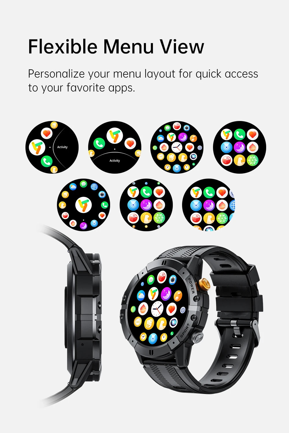 CUBOT C29 SmartWatch 1.52-inch 1ATM Waterproof Sport Watch for Men 410mAh Battery, Bluetooth Call, Heart Rate&24H Health Monitor
