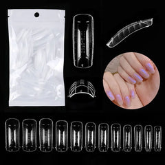 Press On Nails Dual Forms Full Cover False Nails Quick Building Mold Tips Fake Nails Shaping Extend Top Molds Nail Accessories