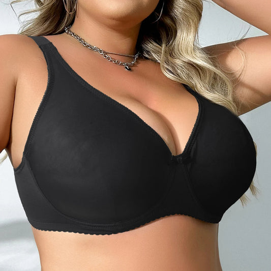 Underwire Bra for Big Breast Female Solid Color Plus Size Bras for Women
