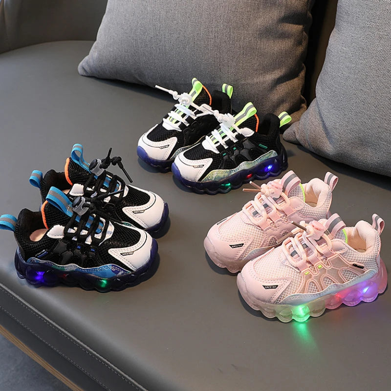 Children's Led Sneakers Boys Fashion Lighted Shoes Girls Non-slip Luminous Footwear
