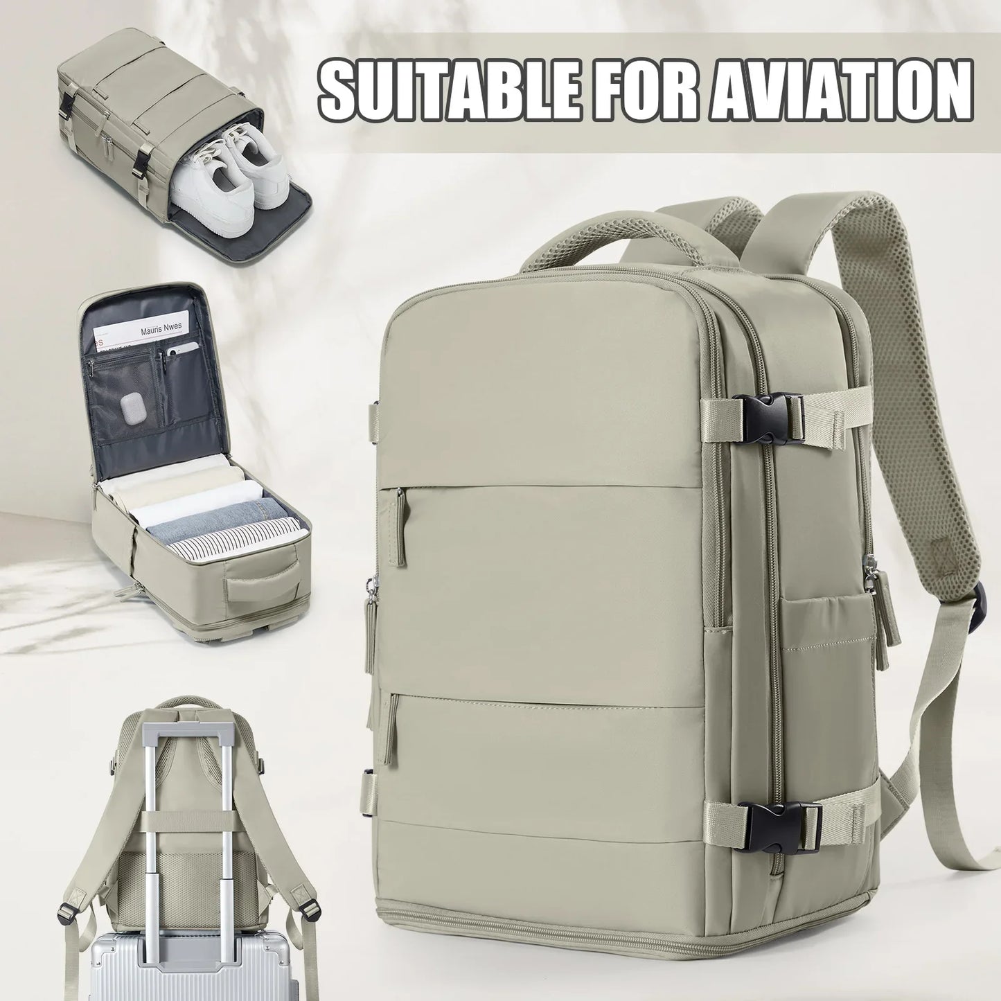 Travel Backpack for Women Men, Ryanair Backpack 40x20x25 Cabin Airplane Luggage EasyJet 45x36x20 Backpack Business Laptop Bag
