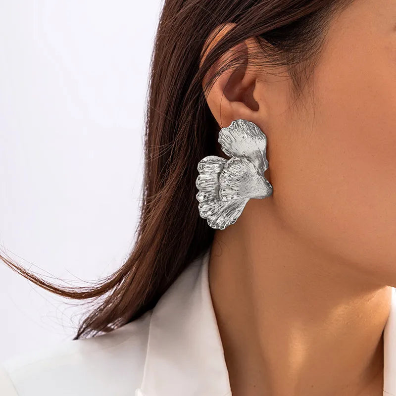 Vintage Earrings Women Bohemian Big Irregular Geometric Gold Metal Dangle Drop Earrings Exaggerated Jewelry 2024