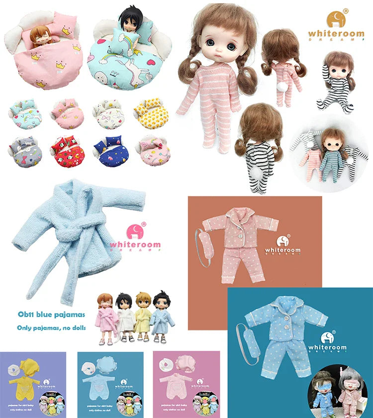 Mini Ob11 Bjd Doll Accessories Obitsu 11 Clothes Dolls For Girls Boy Toys Baby Kawaii Anime Toy Cute Items Miniature Costume