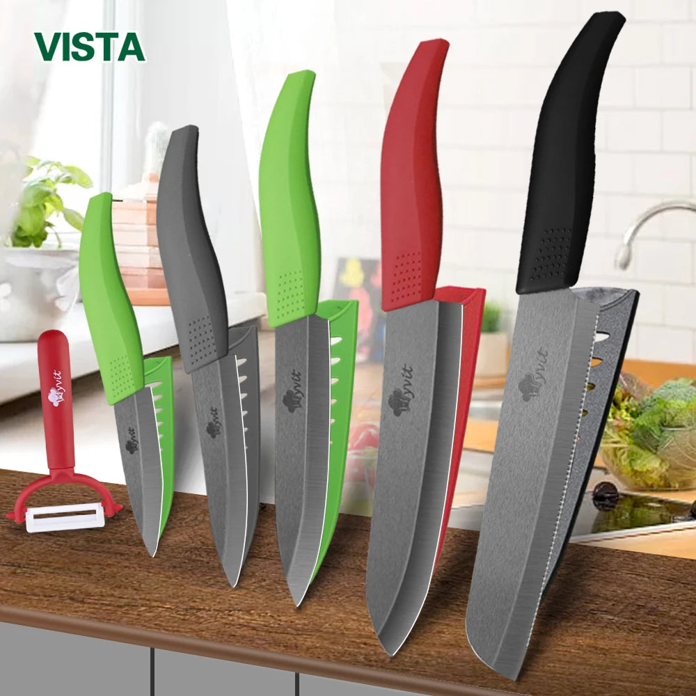 Ceramic Fruit Knife for Kitchen 3 4 5 6 inch Chef Knife with Sheath Utility Slicing