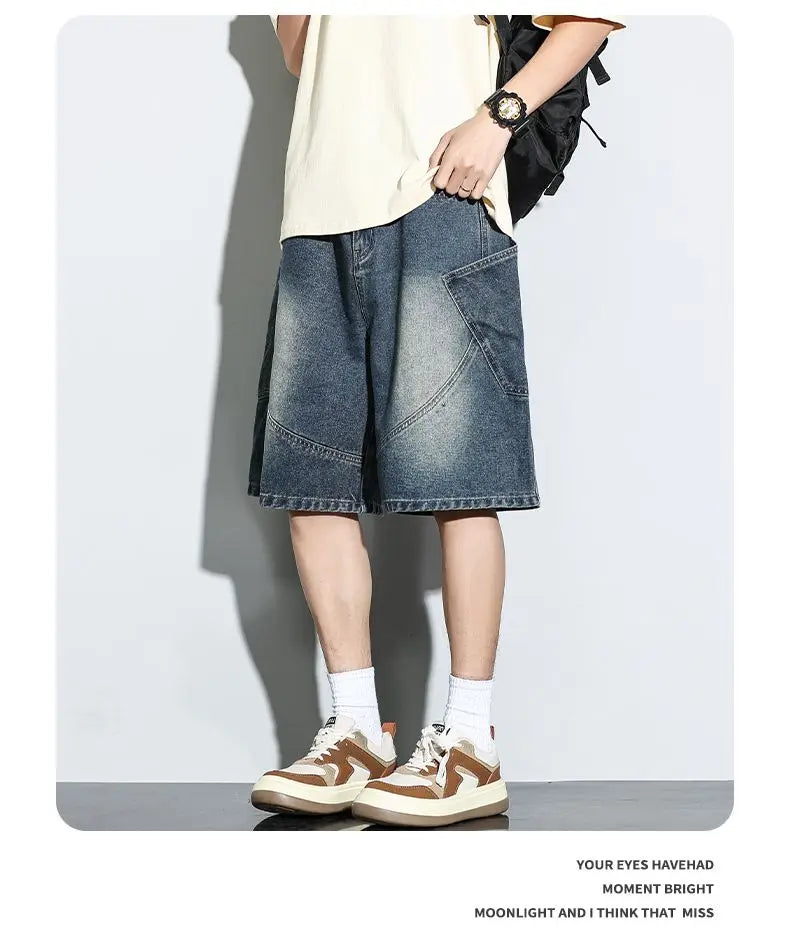 Baggy Denim Shorts Fashion Casual Straight Harajuku Jeans