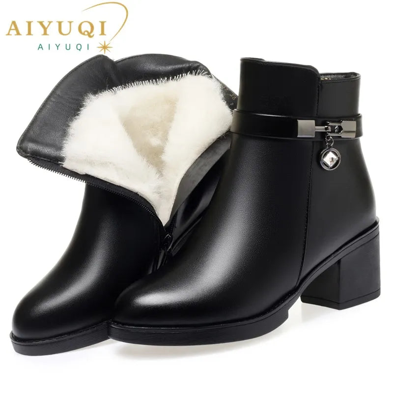 Women's Snow Boots Large Size Warm Wool Women's Winter Boots Non-slip
